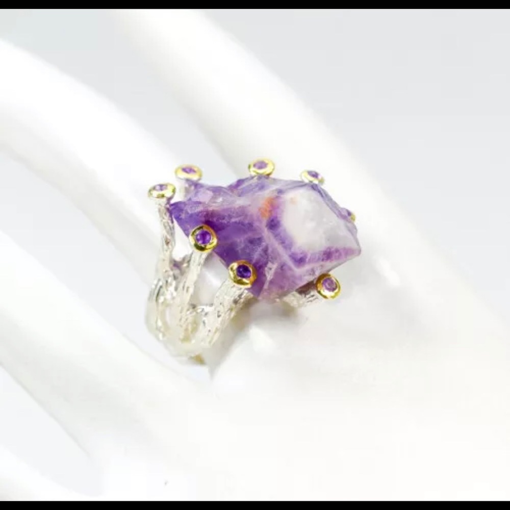 Handmade amethyst ring - Picture 2 of 3